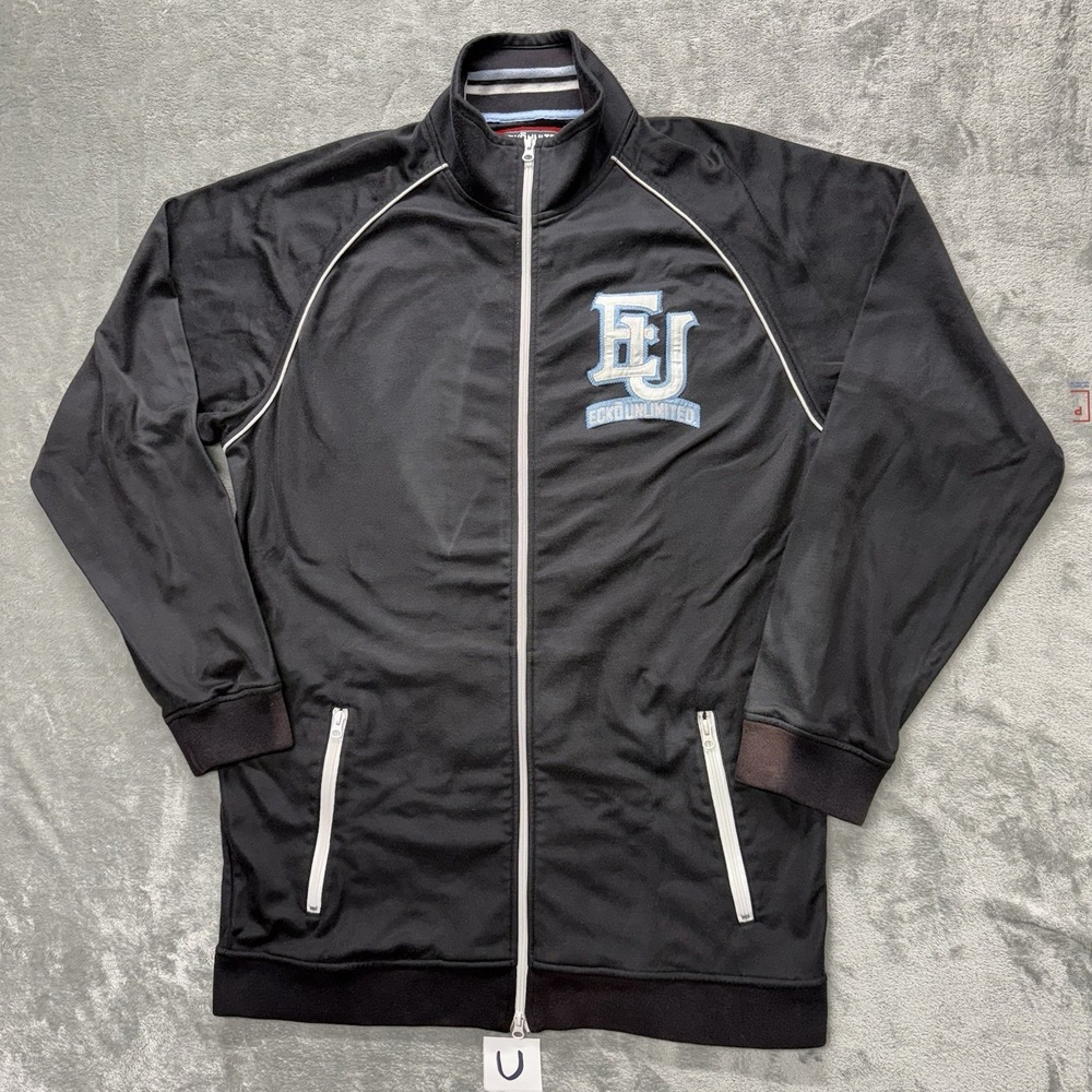 Ecko Unltd Track Jacket Mens 3XLB Black Full Zip Embroidered Y2K Casual
